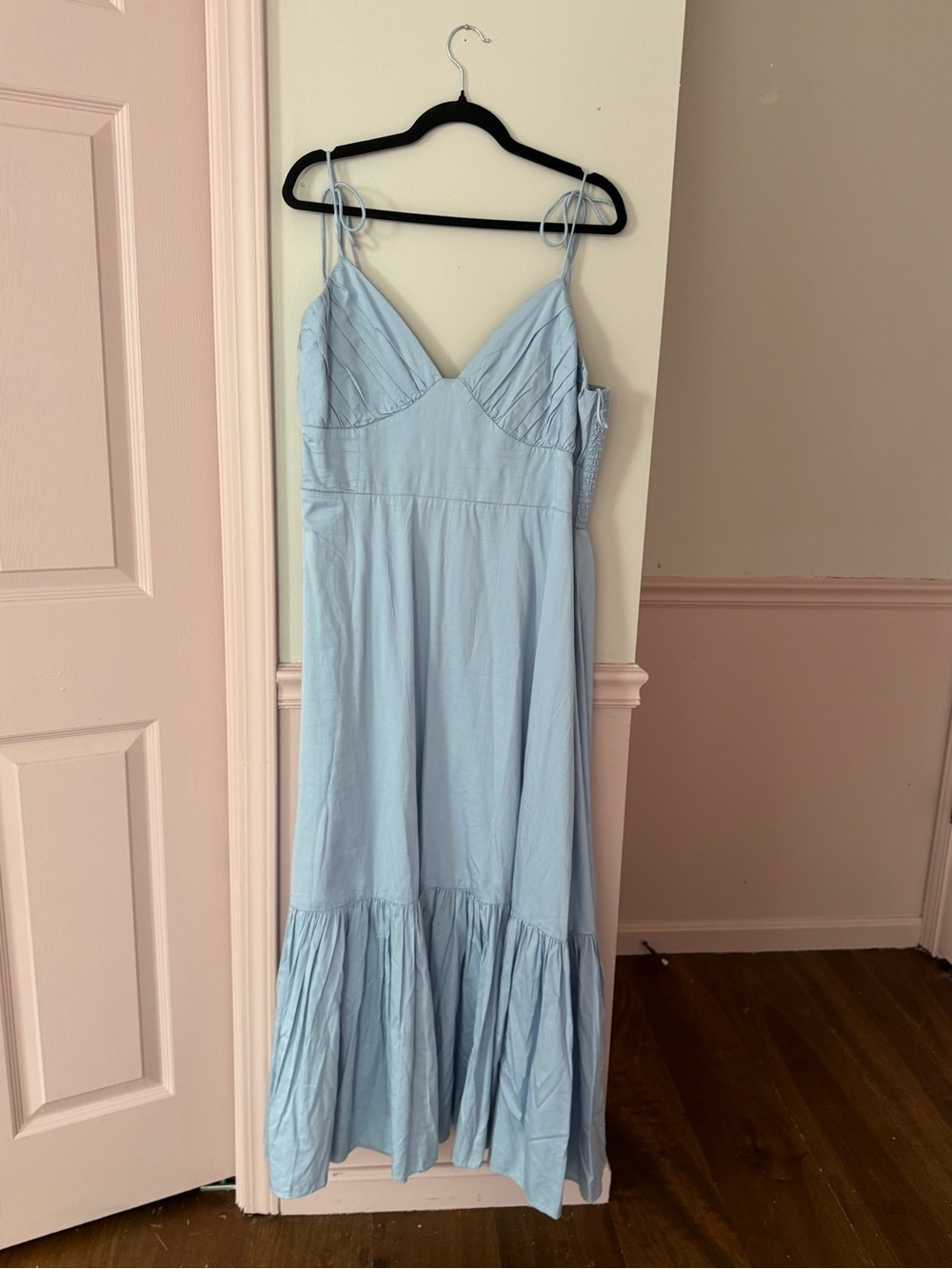 Abercrombie & Fitch Light Blue Maxi Dress with Tie Straps